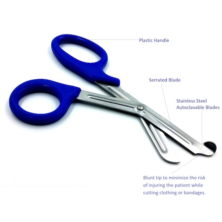 Blue Handle With Stainless Steel Blades Trauma Shears 7.25